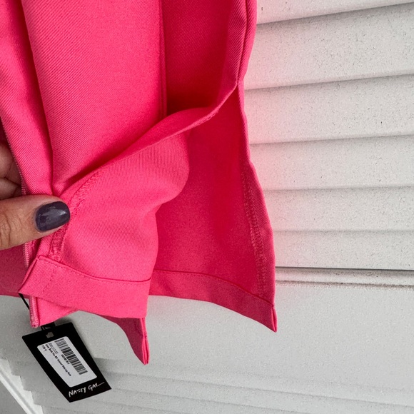 Nasty Gal New with tags Bold Pink Women's Pantsuit - Wide leg with side slits - Picture 7 of 16